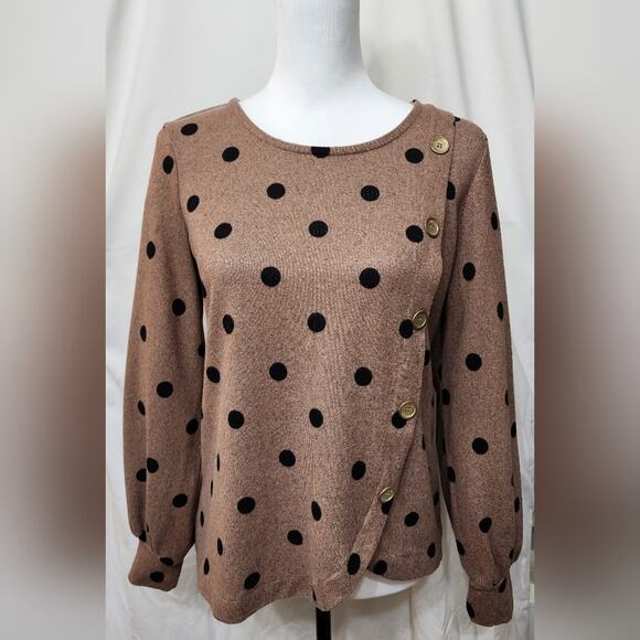 Adrienne Vittadini Polka Dot Sweater, Size Small - Picture 1 of 11